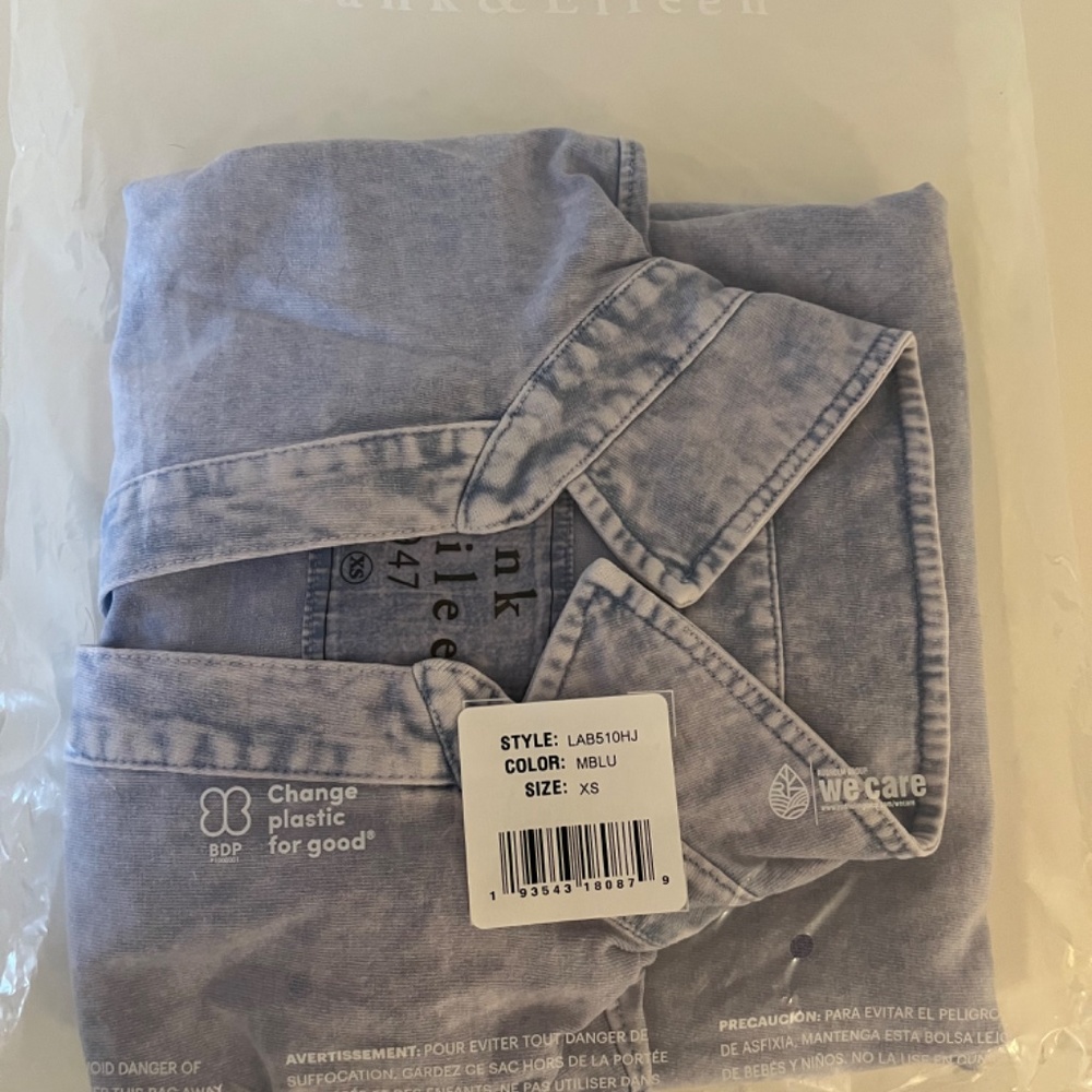 Frank & Eileen Popover Henley - Denim Blue XS